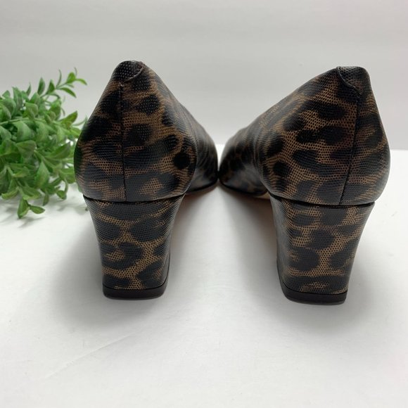 Enzo Angiolini Women's Leopard Animal Print Chunky Block Heel Square Toe Size 9 - Picture 3 of 6